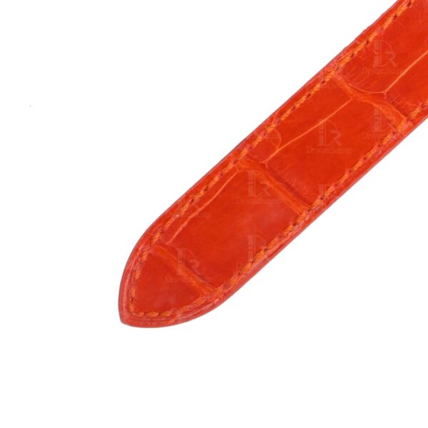 18mm 20mm Genuine best quality American Alligator Orange leather watch strap and watch band replacement for Cartier De Pasha watches from DR Watchstrap - Shop the 100% handmade crocodile leather straps and watch bands online at a low price