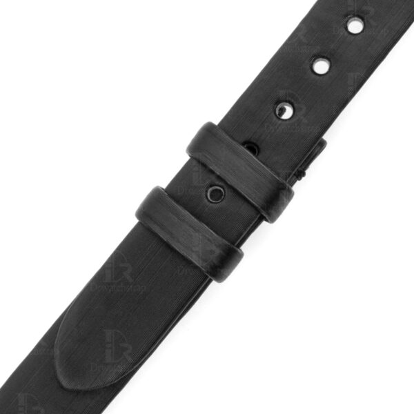 Best quality black Satin Cartier Baignoire watch strap replacement watch band for for Cartier Baignoire watches oniline at a low price - Handmade OEM Cartier straps for sale