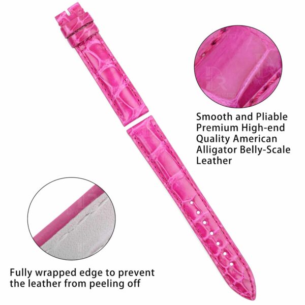 Custom Handmade Replacement pink leather watch strap for Jaeger Lecoultre Rendez Vous moon Day and Night watch