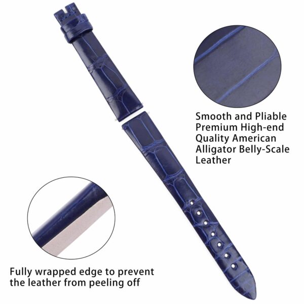 Custom Handmade Replacement blue leather watch straps for Jaeger Lecoultre Rendez Vous moon Day and Night watch