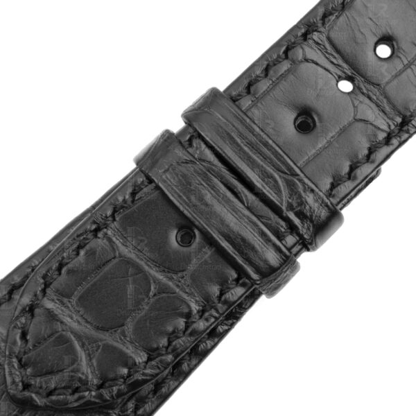 In Stock 25mm Handcrafted Black Croco leather band for Patek Philippe Nautilus 5711 5712