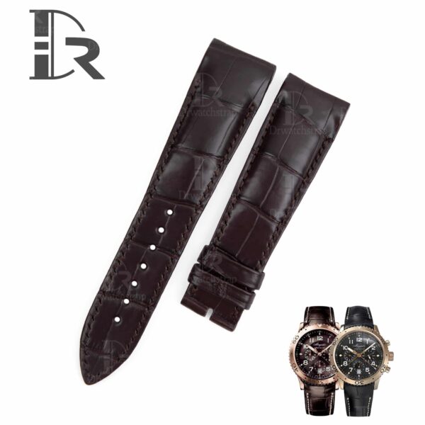 Custom handmade Breguet type xxi strap and watch band for Breguet type xxi flyback chronograph 3810 luxury watches - aftermarket leather straps craftsmanship Black Brown Grade A American Crocodile watch bands for sale at low price