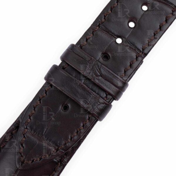 Buy discount price aftermarket Breguet type xxi flyback chronograph 3810 aftermarket strap Leather Strap craftsmanship Black American Crocodile watch bands for sale