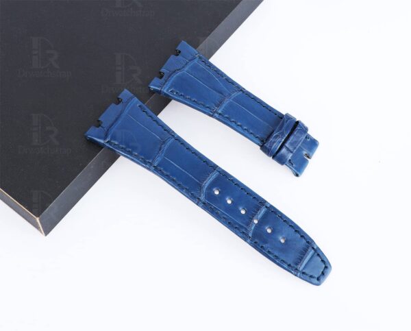 1616914920-Buy-Handmade-Custom-Audemars-Piguet-Blue-Alligator-Leather-watch-strap-for-sale (6) Buy handmade replacement Audemars Piguet Royal Oak Blue Leather watch strap 28mm lug size