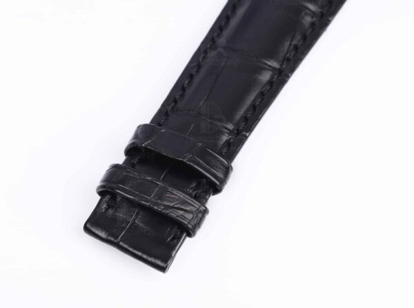 Custom High-end best quality Belly-scale alligator crocodile black curved end leather watch band and watch strap replacement for Rolex Cellini Moonphase 20mm watches - Shop Rolex leather watch straps online at a low price