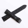 Aftermarket curved end replacement best quality material Grade A crocodile black Rolex Cellini watch leather band and watch strap for Rolex Cellini watches ladies and men's straps online for sale - easily to change and adjust