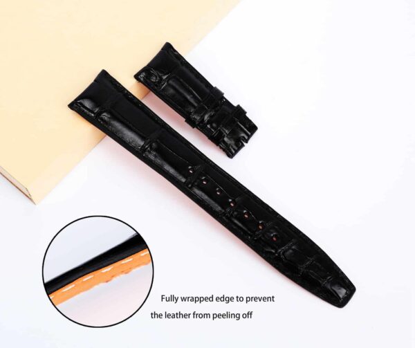 IWC Santoni leather strap 22mm Fully wrapped edge to prevent the leather from peeling off.