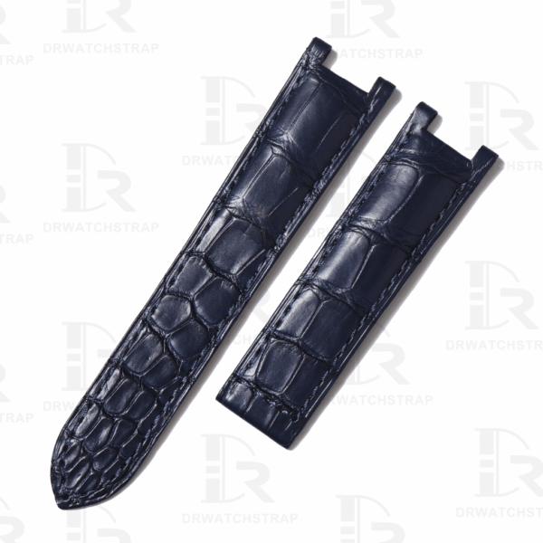 18mm 20mm Genuine best quality American Alligator Dark Blue leather watch strap and watch band replacement for Cartier De Pasha watches