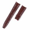 Handmade curved end alligator brown leather watchband for IWC IWC Portuguese Portofino straps for sale