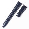 Handmade curved end alligator blue leather watchband for IWC IWC Portuguese Portofino straps for sale