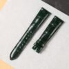 Green alligator leather material