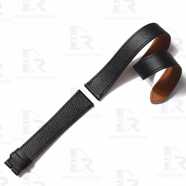 Best custom Black Epsom Double tour wrap Hermes leather watch band replacement for Hermès Cape Cod, Shop the genuine leather straps and watchbands at a low price