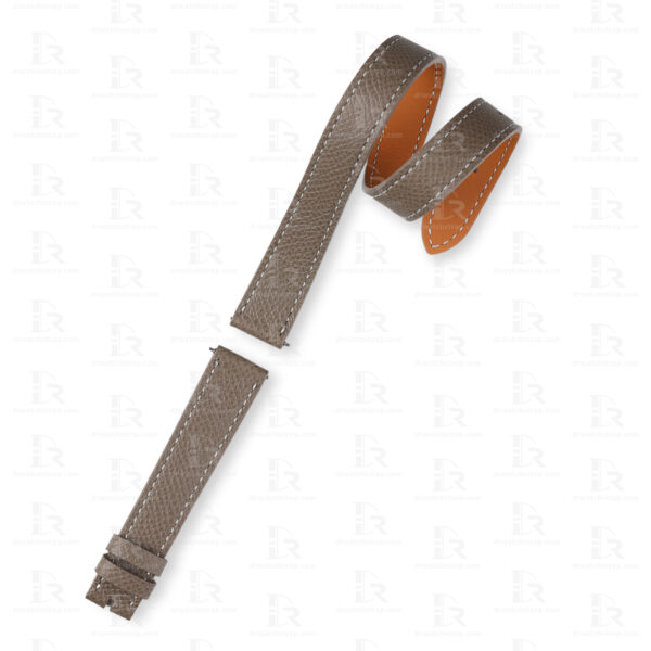 Best custom Elephant Grey Epsom Double tour wrap Hermes leather watch band replacement for Hermès Cape Cod, Shop the genuine leather straps and watchbands at a low price