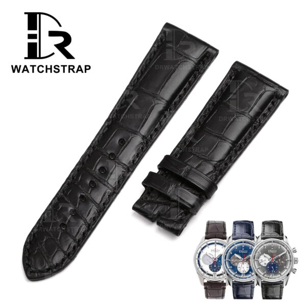 Buy Custom Zenith ELITE ACADEMYEL PRIMERO Black Leather Strap 19mm 20mm 21mm 22mm Replacement for watch band (1)