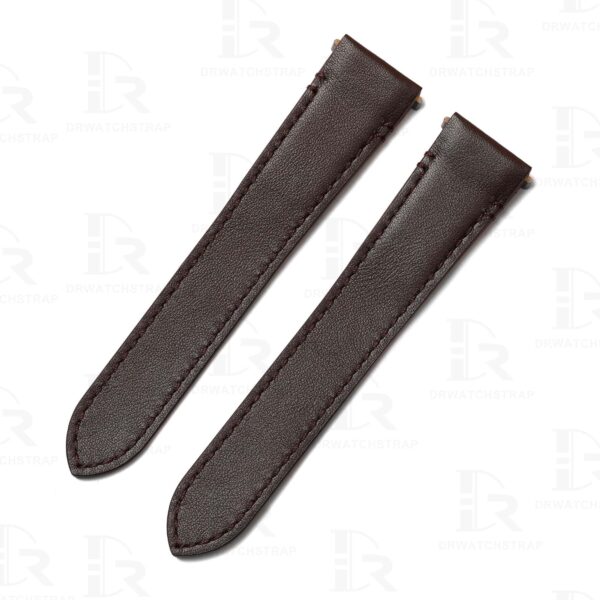 Buy custom Cartier Santos Large Medium quick switch change brown calfskin leather watch bands 35mm 40mm handmade for sale