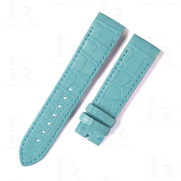 Buy custom Jaeger Lecoultre Reverso Sky blue leather strap 22mm handmade for sale