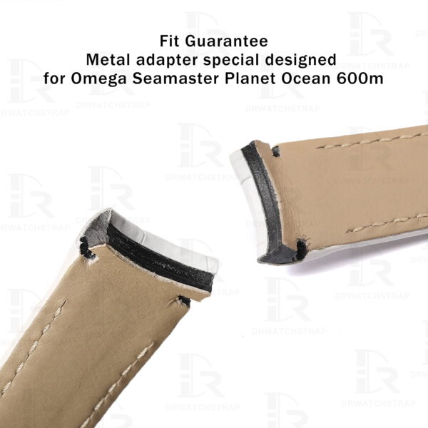 Buy custom Omega Seamaster Planet Ocean 600m white alligator crocodile leather watch strap Handmade watchbands (2)
