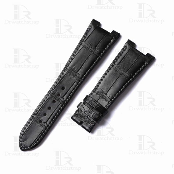 Buy custom Patek Philippe Nautilus 5711 5712 Black leather strap 21mm 25mm watchbands replacement for sale