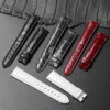 Custom Black Gray Red White Alligator leather strap replacement for Rolex Cellini