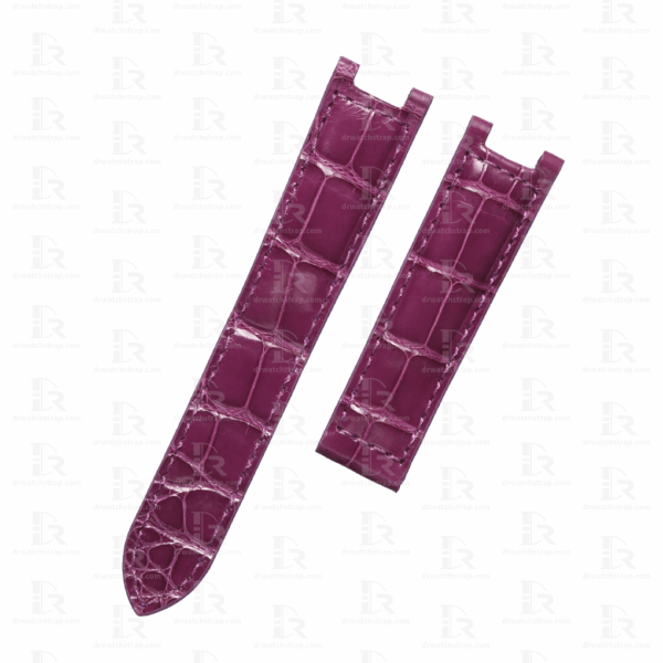 Custom Purple Alligator leather watch strap replacement for Cartier Pasha 30mm 35mm 38mm 40mm 41mm 42mm band