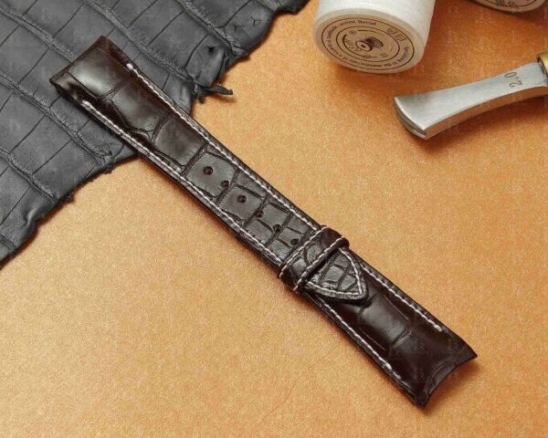 Custom handmade Breguet type xxi strap and watch band for Breguet type xxi flyback chronograph 3810 luxury watches - aftermarket leather straps craftsmanship Brown Grade A American Crocodile watch band for sale at low price
