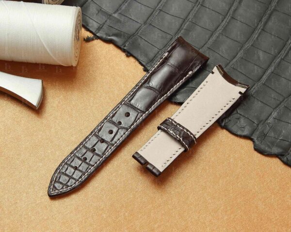 Custom handmade Breguet type xxi strap and watch band for Breguet type xxi flyback chronograph 3810 luxury watches - aftermarket leather straps craftsmanship Brown Grade A American Crocodile watch band for sale at low price