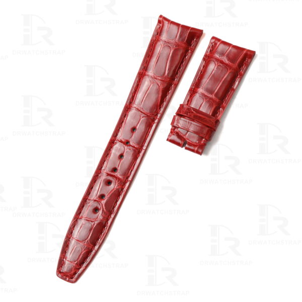 Curved-End alligator red leather watch strap for IWC watch