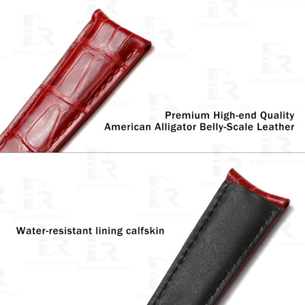 Geniune alligator leather and water-resistant lining material