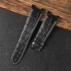 Custom Replacement Patek Philippe Nautilus 5711 leather strap for sale - 25mm Lug Size Custom handmade American Alligator Black leather watch band (1)
