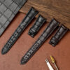 Custom alligator leather strap curved end for Rolex Cellini Moonphase 20mm
