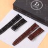 Handmade Black Santoni Leather watchband 22mm fit for IWC Portuguese Curved End straps