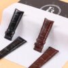Handmade Black Santoni Leather watchband 22mm fit for IWC Portuguese Curved End santoni leather straps