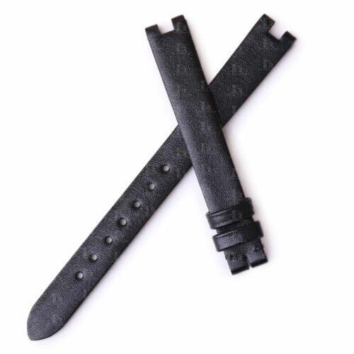 Handmade Ladies Cartier Baignoire Watch band Black calfskin leather watchband for sale