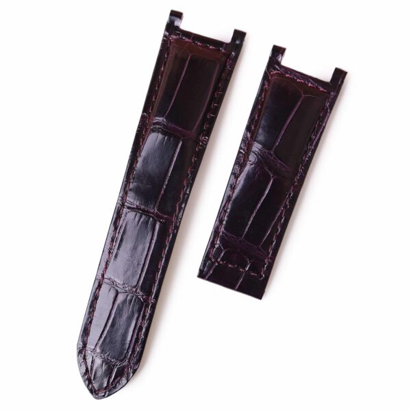 18mm 20mm Genuine best quality American Alligator Dark Purple leather watch strap and watch band replacement for Cartier De Pasha watches from DR Watchstrap - Shop the 100% handmade crocodile leather straps and watch bands online at a low price