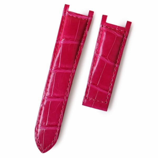 18mm 20mm Genuine best quality American Alligator Pink leather watch strap and watch band replacement for Cartier De Pasha watches from DR Watchstrap - Shop the 100% handmade crocodile leather straps and watch bands online at a low price