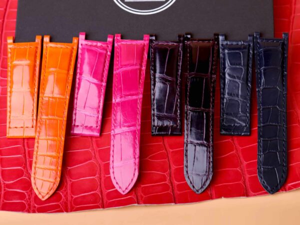 18mm 20mm Genuine best quality American Alligator Orange Pink Black Blue leather watch strap and watch band replacement for Cartier De Pasha watches from DR Watchstrap - Shop the 100% handmade crocodile leather straps and watch bands online at a low price