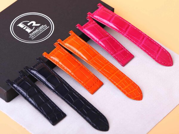 18mm 20mm Genuine best quality American Alligator Orange Pink Black Blue leather watch strap and watch band replacement for Cartier De Pasha watches from DR Watchstrap - Shop the 100% handmade crocodile leather straps and watch bands online at a low price
