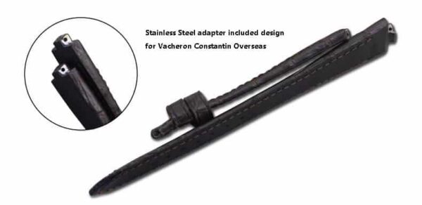Vacheron Constantin Overseas replacement leather watch band black alligator strap (1)