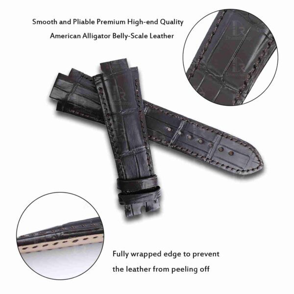 Girard Perregaux 80180 aftermarket brown alligator leather watch strap