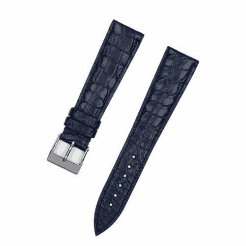 Handmade leather watch strap: Midnight Blue Alligator Round Scale