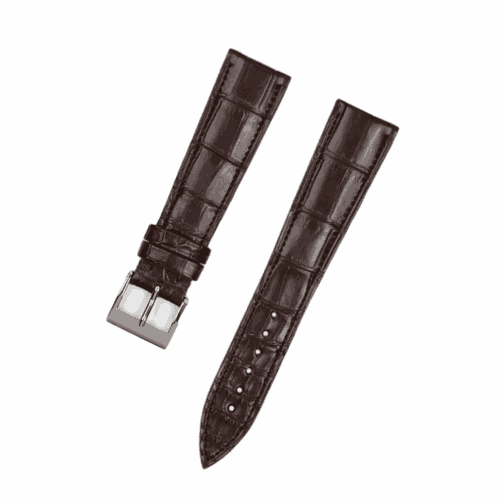 Handmade leather watch strap Brown sugar Alligator Belly scale