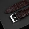 Handmade leather watch strap Brown sugar Alligator Belly scale