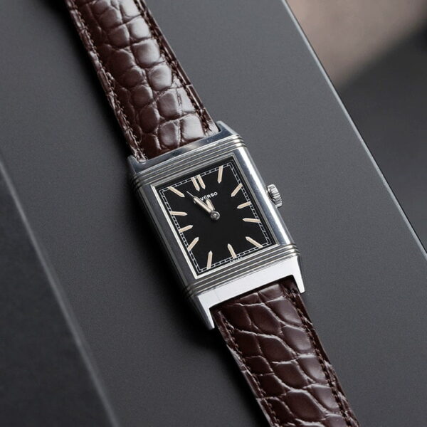 Handmade leathe watch strap :brown Sugar Alligator Round scale