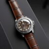 Handmade leather watch strap :Brown Alligator Belly scale
