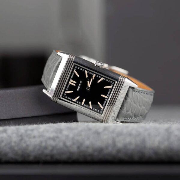 Handmade leather watch strap Early Grey Alligator Round scale