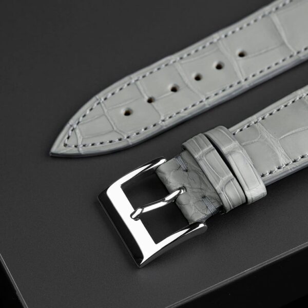 Handmade leather watch strap :Early Grey Alligator Belly scale