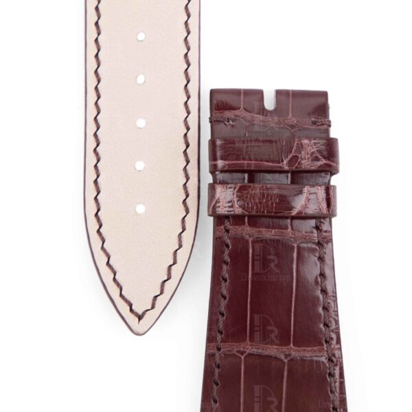 Custom handmade best quality grade A American crocodile 26mm Brown leather alligator strap and watch band replacement fit for Franck Muller Master Square 6000 h SC DT luxury watches online - High-end leather straps 100% hand stitched for sale