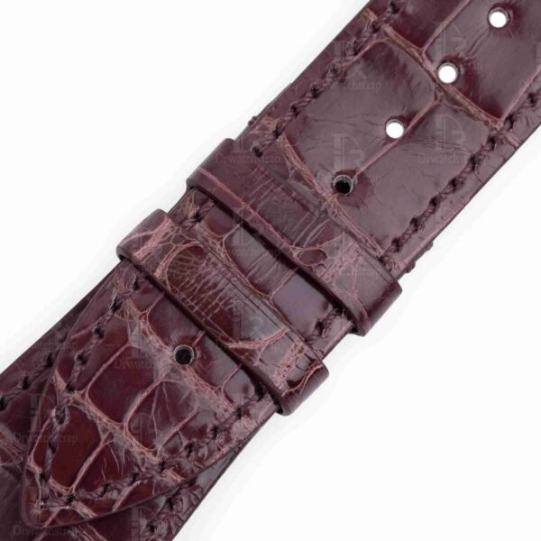 Custom handmade best quality grade A American crocodile 26mm Brown leather alligator strap and watch band replacement fit for Franck Muller Master Square 6000 h SC DT luxury watches online - High-end leather straps 100% hand stitched for sale