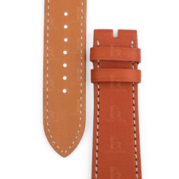 Premium best quality custom OEM orange calfskin 20mm single tour sinlge wrap leather band and watch strap replacement for Hermes Heure H and Hermes Cape Cod luxury watches - Shop the high-end calf material straps and watchbands online at a low price