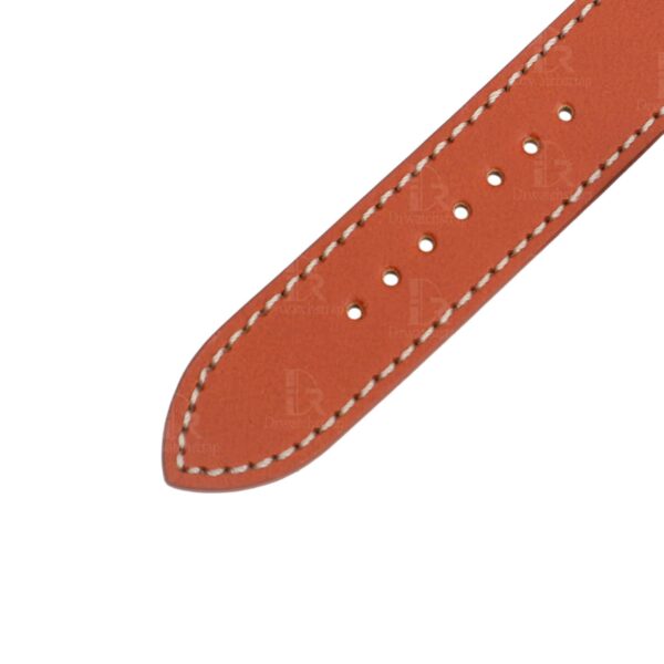 Premium best quality custom OEM orange calfskin 20mm single tour sinlge wrap leather band and watch strap replacement for Hermes Heure H and Hermes Cape Cod luxury watches - Shop the high-end calf material straps and watch bands online at a low price